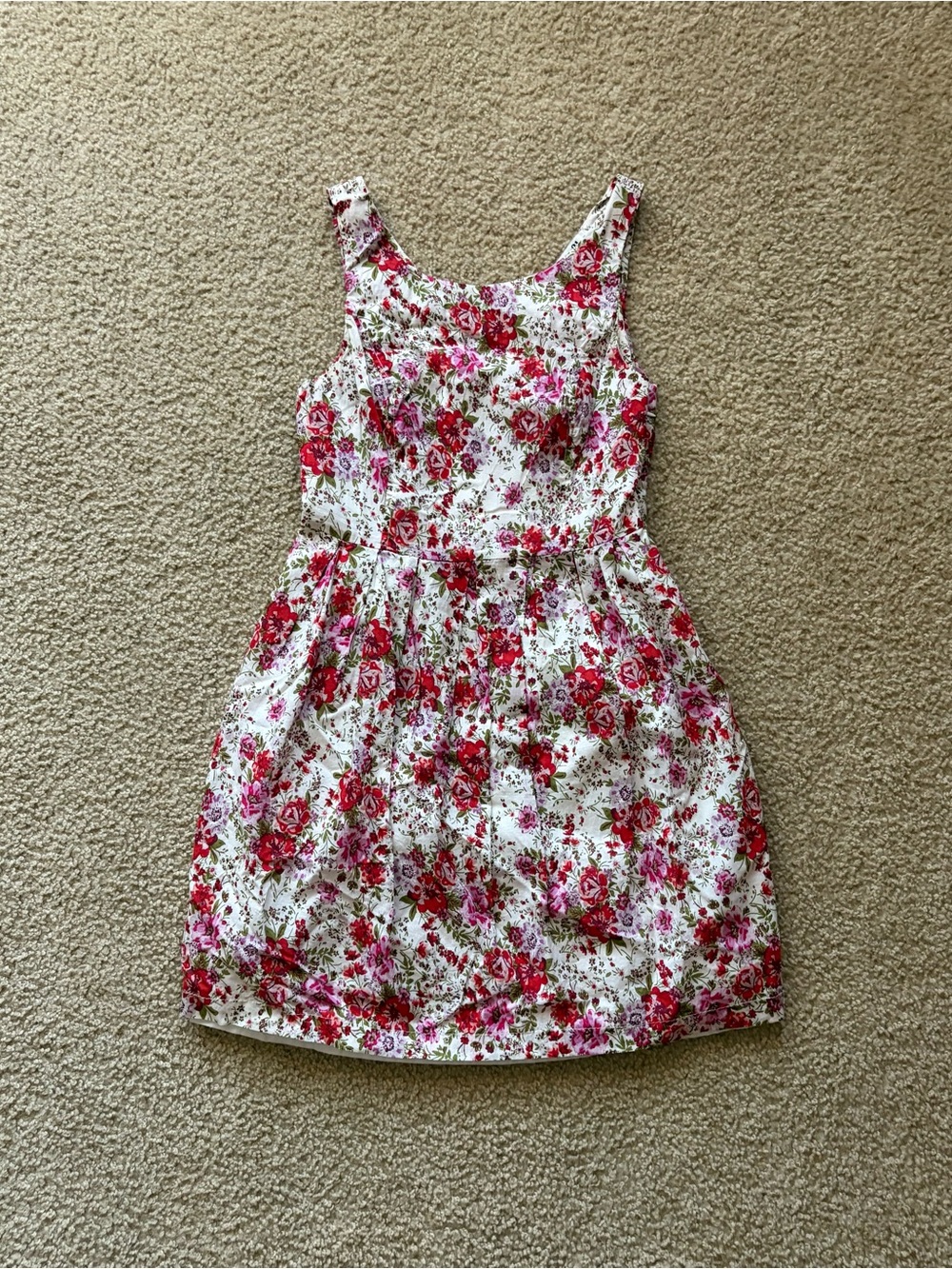 Forever 21 Pink & Red Floral Slip Dress